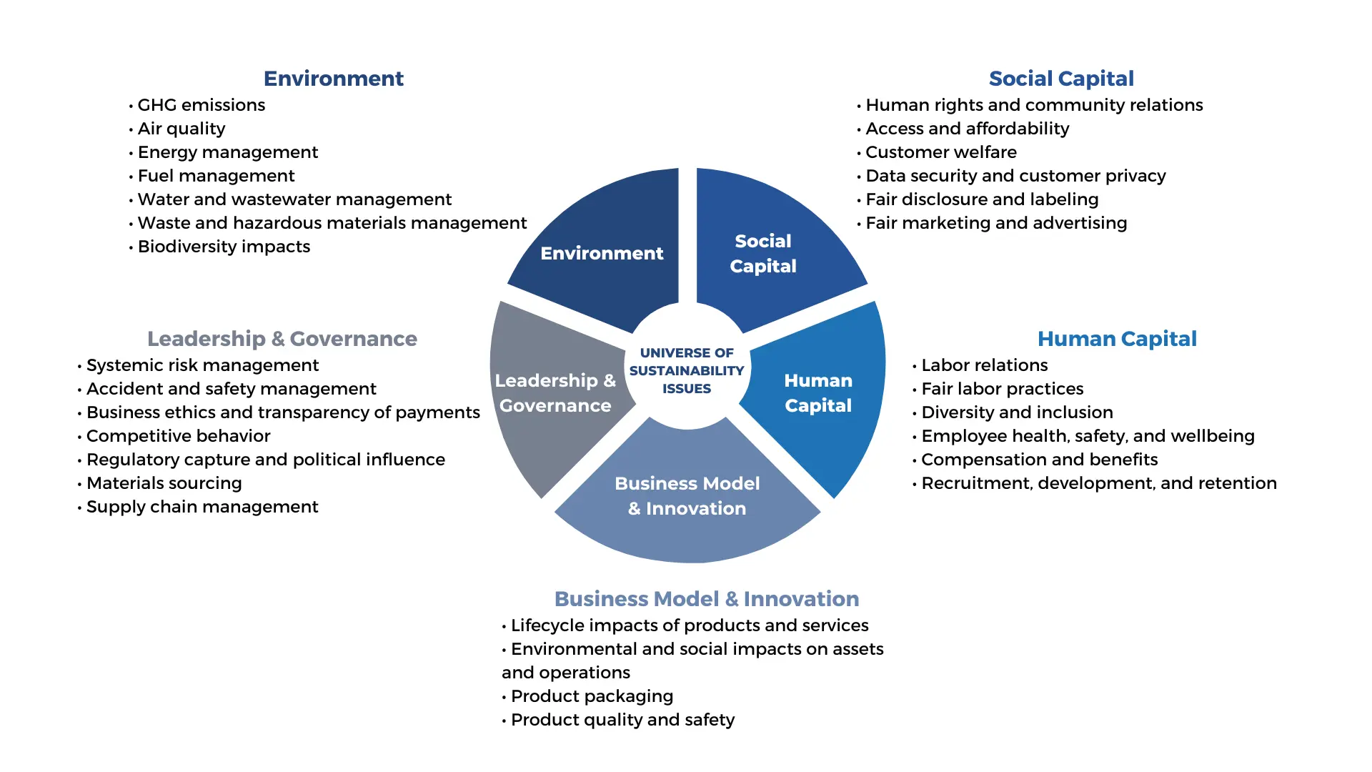 UNIVERSE OF SUSTAINABILITY ISSUES