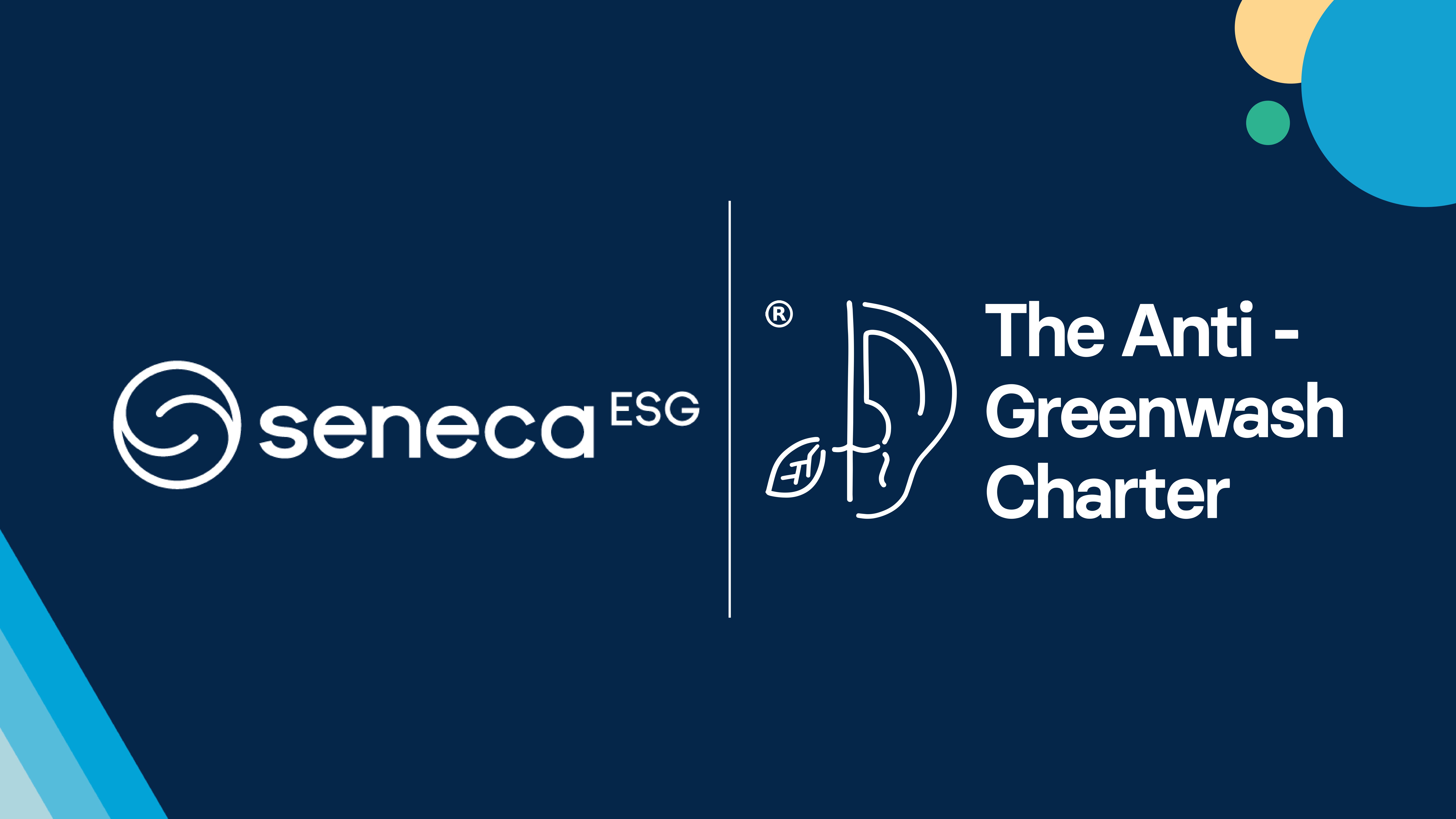 Seneca ESG and the Anti-Greenwash Charter Partnership Announcement